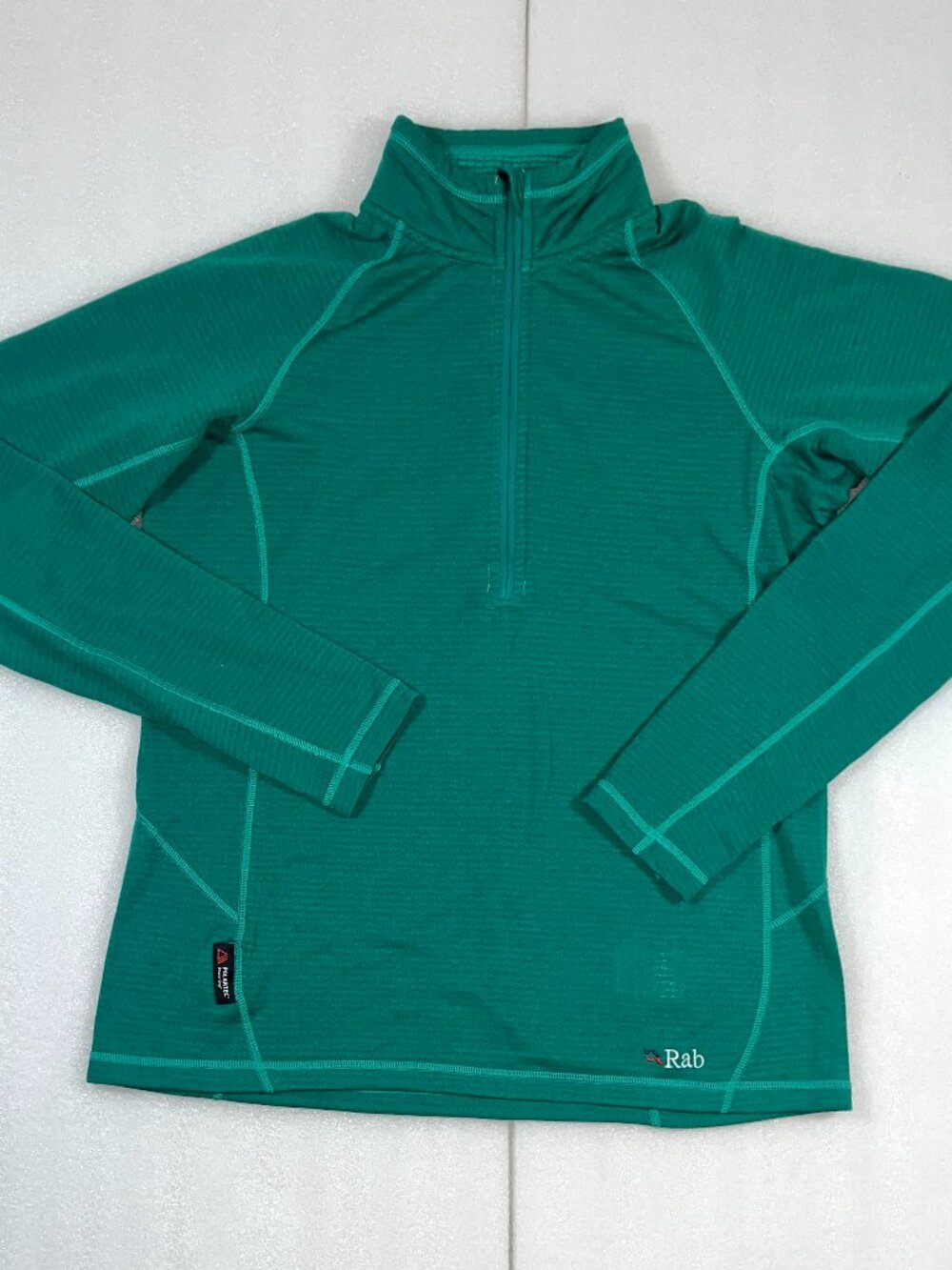 Rab Polartec Women's Size XL 16uk Pull Over Waffle Fleece 1/2 Zip Midlayer Teal